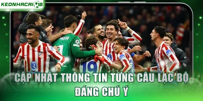 Cập nhật thông tin từng câu lạc bộ đáng chú ý