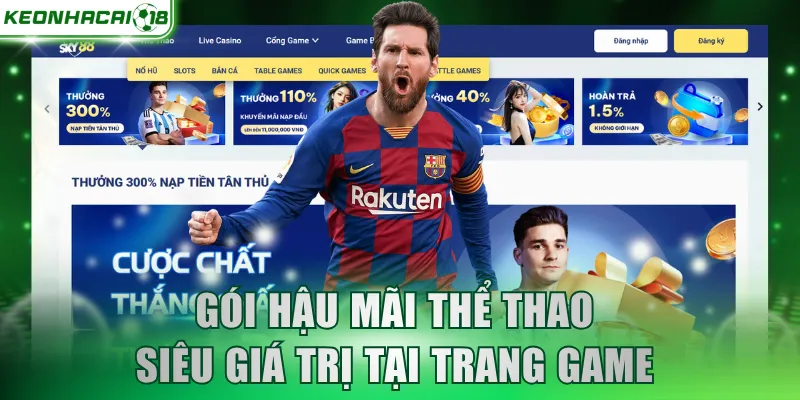 Gói hậu mãi thể thao siêu giá trị tại trang game